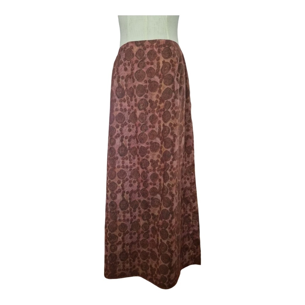 Peruvian Connection‎ 100% Pima Cotton Maxi Skirt Pink Brown Boho Artisan Boho